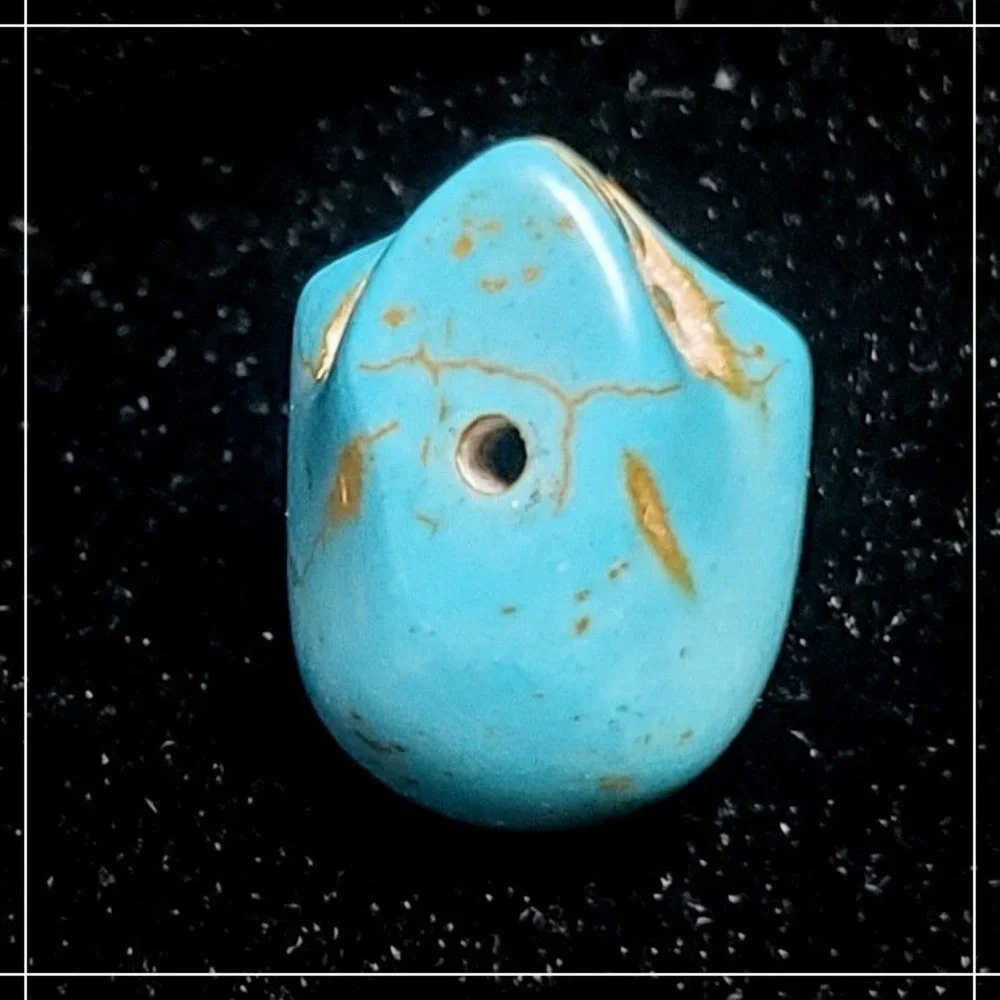 Vintage Silver Skull Ring with Moving Jaw and Turquoise Skull Bead Set Size 9